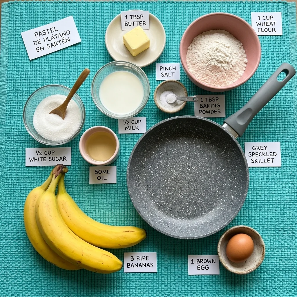Pastel de Plátano en Sartén - Sin Horno y Súper Esponjoso 1 ingredientes 4